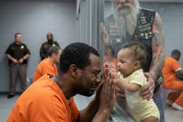 This biker brought my baby to prison every week for 3 years after my wife died and I had no one left to raise her.